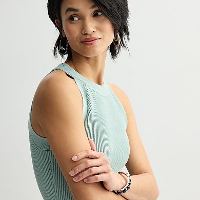 Women's Nine West Fitted Sweater Sculpt High Neck Tank Top