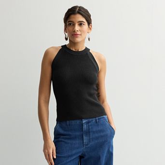 Women's Nine West Fitted Sweater Sculpt High Neck Tank Top