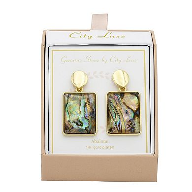 City Luxe Gold Tone Abalone Drop Earrings