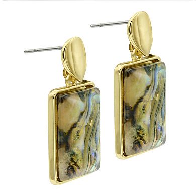City Luxe Gold Tone Abalone Drop Earrings