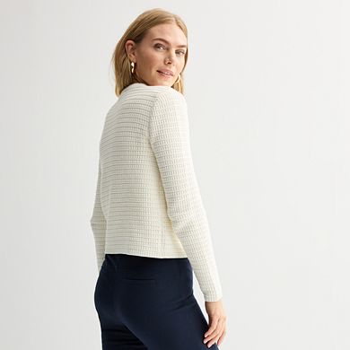 Petite Nine West Textured Cardigan Sweater