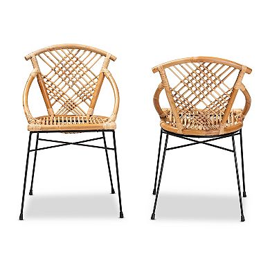 bali & pari Pro Rattan Dining Chair 2-piece Set