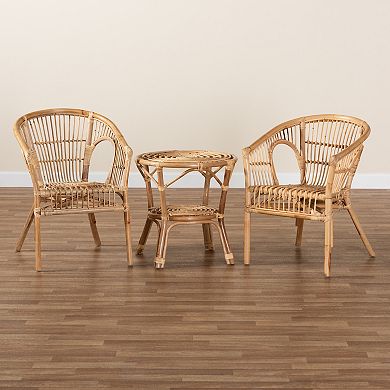 bali & pari Alleta Rattan Living Room 3-piece Set
