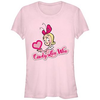 Juniors' Dr. Seuss Grinch Cindy-Lou Who Poster Fitted Graphic Tee