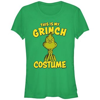 Juniors' Dr. Seuss This Is My Grinch Costume Fitted Graphic Tee