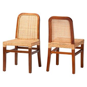 bali & pari Caspia Rattan Dining Chair 2 pc Set