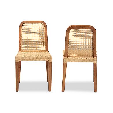 bali & pari Caspia Rattan Dining Chair 2-piece Set
