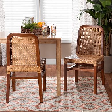 bali & pari Caspia Rattan Dining Chair 2-piece Set