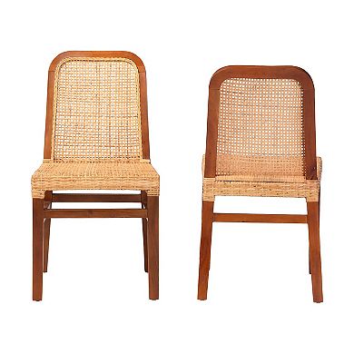 bali & pari Caspia Rattan Dining Chair 2-piece Set