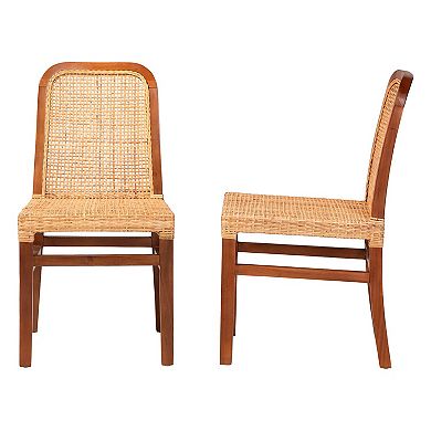 bali & pari Caspia Rattan Dining Chair 2-piece Set