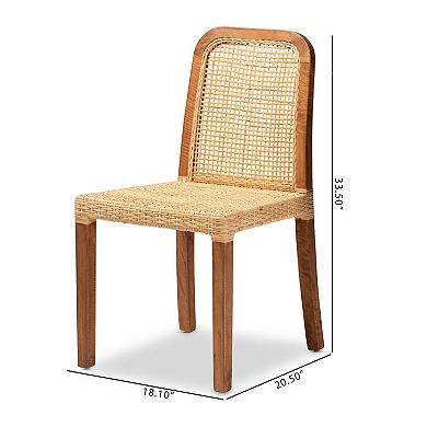 bali & pari Caspia Rattan Dining Chair 2-piece Set
