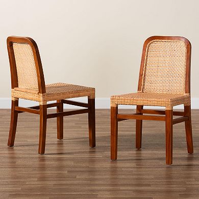 bali & pari Caspia Rattan Dining Chair 2-piece Set