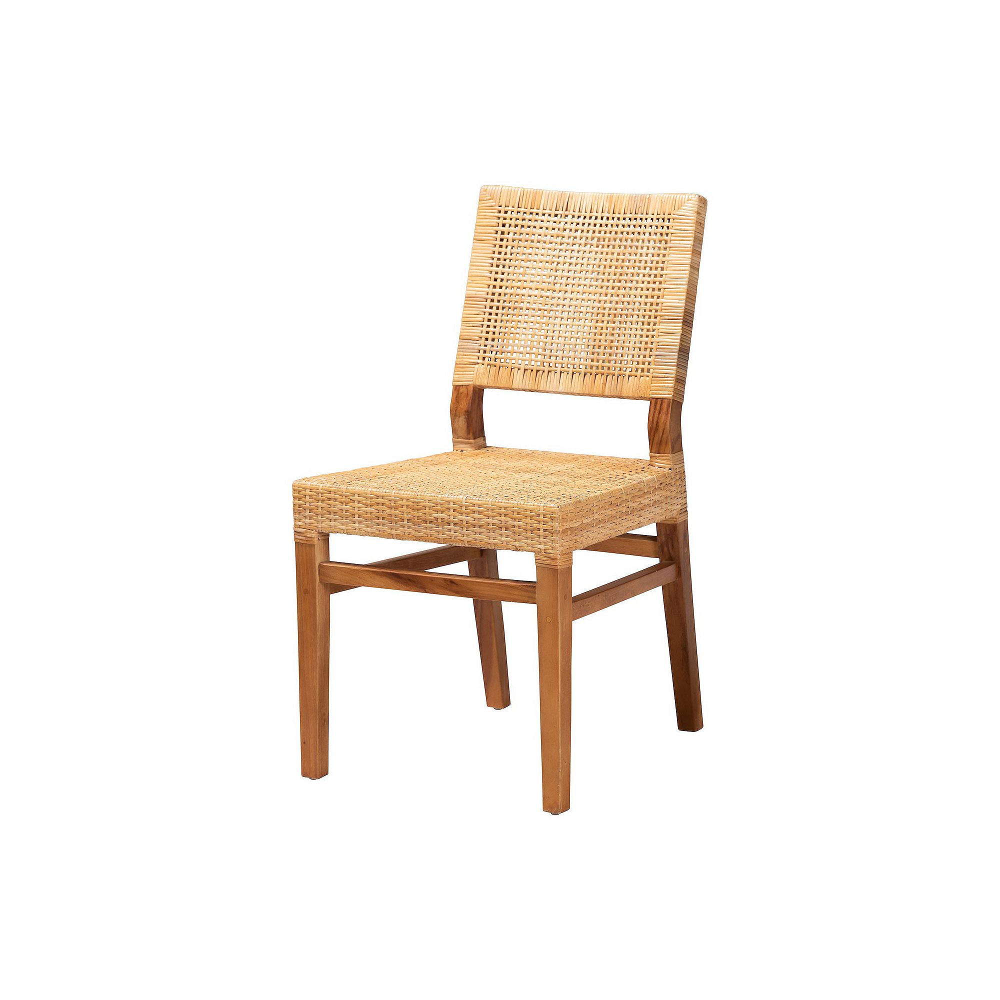 bali & pari Lesia Rattan Dining Chair, Natural Brown Brown