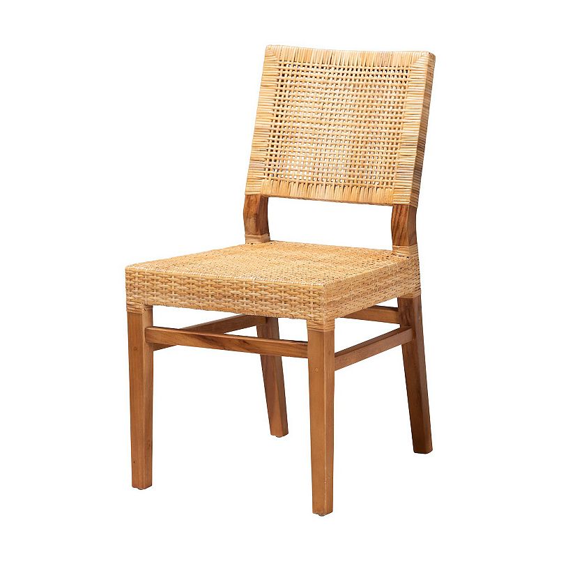 Bali & Pari Lesia rattan dining chair with woven seat and back