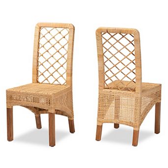 bali & pari Moscow Rattan Dining Chair 2 pc Set
