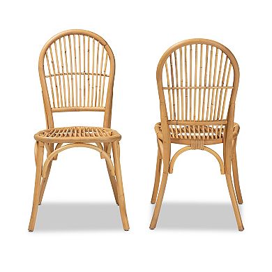 bali & pari Wina Rattan Dining Chair 2-piece Set