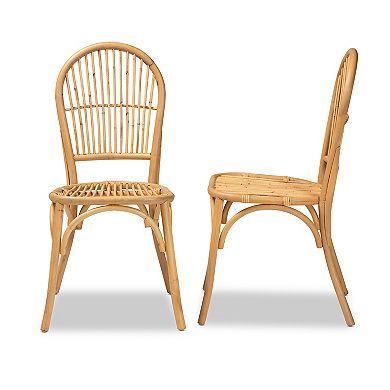 bali & pari Wina Rattan Dining Chair 2-piece Set