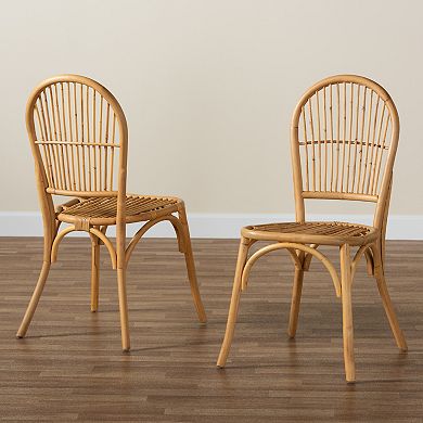 bali & pari Wina Rattan Dining Chair 2-piece Set