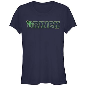 Juniors' Dr. Seuss Grinch Collegiate Fitted Graphic Tee