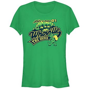 Juniors' Dr. Seuss Grinch Whoville You're A Mean One Fitted Graphic Tee