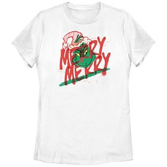 Juniors' Dr. Seuss Grinch Merry Merry Graphic Tee