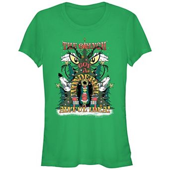 Juniors' Dr. Seuss Grinch Got A Wonderful Awful Idea Fitted Graphic Tee