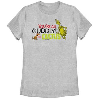 Juniors' Dr. Seuss Grinch You're As Cuddly As A Cactus Graphic Tee