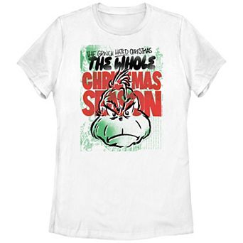 Juniors' Dr. Seuss Grinch The Whole Christmas Season Graphic Tee