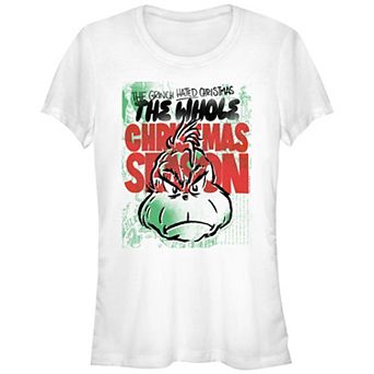 Juniors' Dr. Seuss Grinch The Whole Christmas Season Fitted Graphic Tee