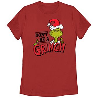 Juniors' Dr. Seuss Don't Be A Grinch Graphic Tee