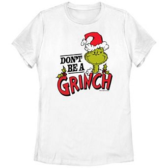 Juniors' Dr. Seuss Don't Be A Grinch Graphic Tee