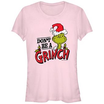 Juniors' Dr. Seuss Don't Be A Grinch Fitted Graphic Tee