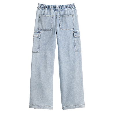 Girls 7-16 Vanilla Star Wide Leg Denim Cargo Pants