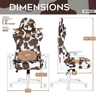 Techni Sport TS85 Brown Cow Gaming Chair