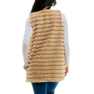 Women's Nina Leonard Stripe Faux Fur Vest