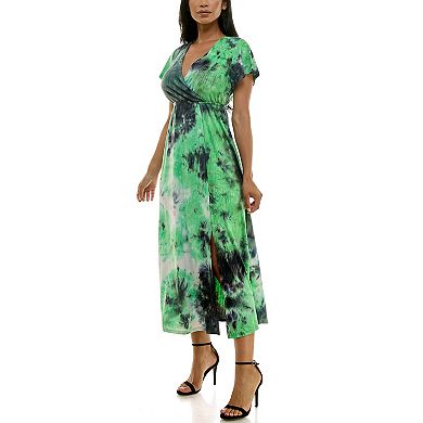 Women's Nina Leonard Flutter Sleeve Maxi Dress