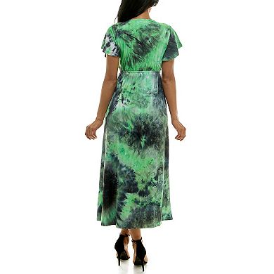 Women's Nina Leonard Flutter Sleeve Maxi Dress