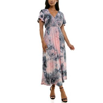 Women's Nina Leonard Flutter Sleeve Maxi Dress