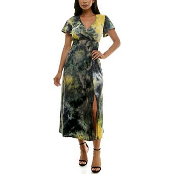 Women's Nina Leonard Flutter Sleeve Maxi Dress