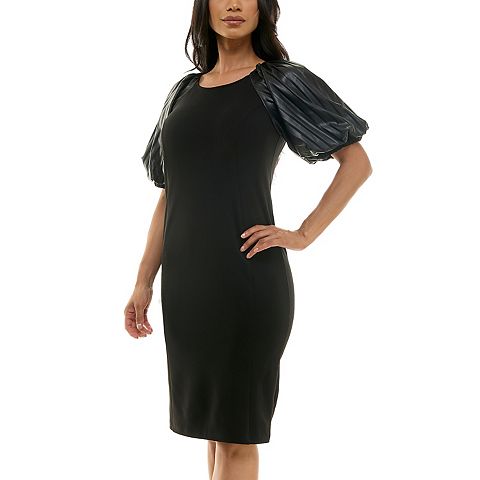 Женские платья Nina Leonard Women's Nina Leonard Pleat Puff Sleeve Sheath Dress