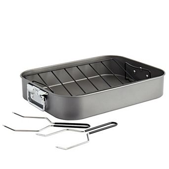 The Big One® 16 in Carbon Steel Roasting Pan with Rack & Lifters