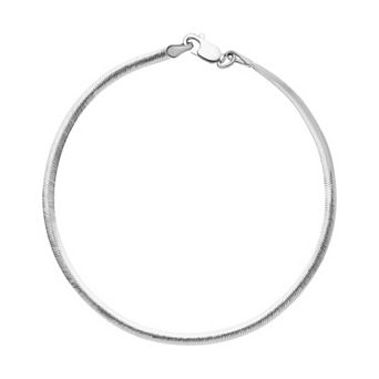 PRIMROSE Sterling Silver Flat Matte Snake Chain Bracelet