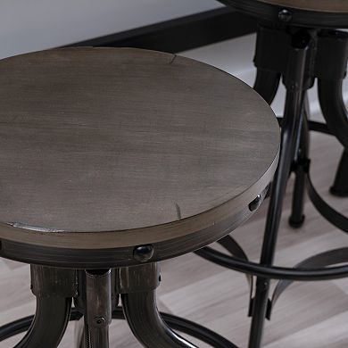 Linon Hawkford Adjustable Backless Stool
