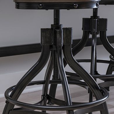 Linon Hawkford Adjustable Backless Stool