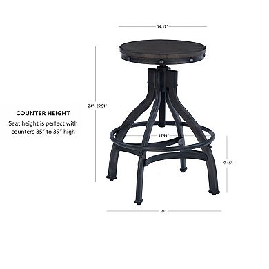 Linon Hawkford Adjustable Backless Stool