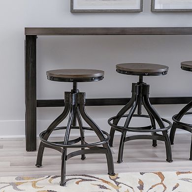 Linon Hawkford Adjustable Backless Stool