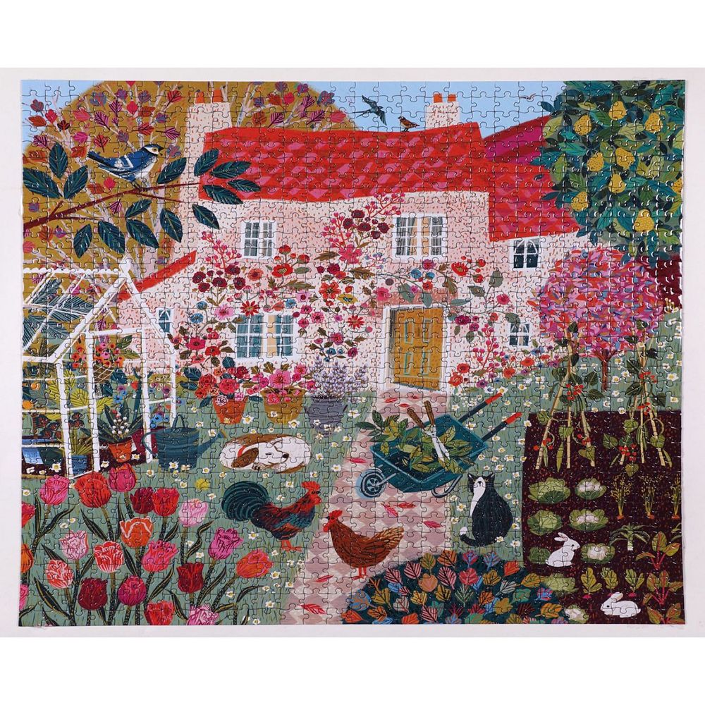 eeboo Piece and Love English Cottage 1000 Piece Square Jigsaw Puzzle