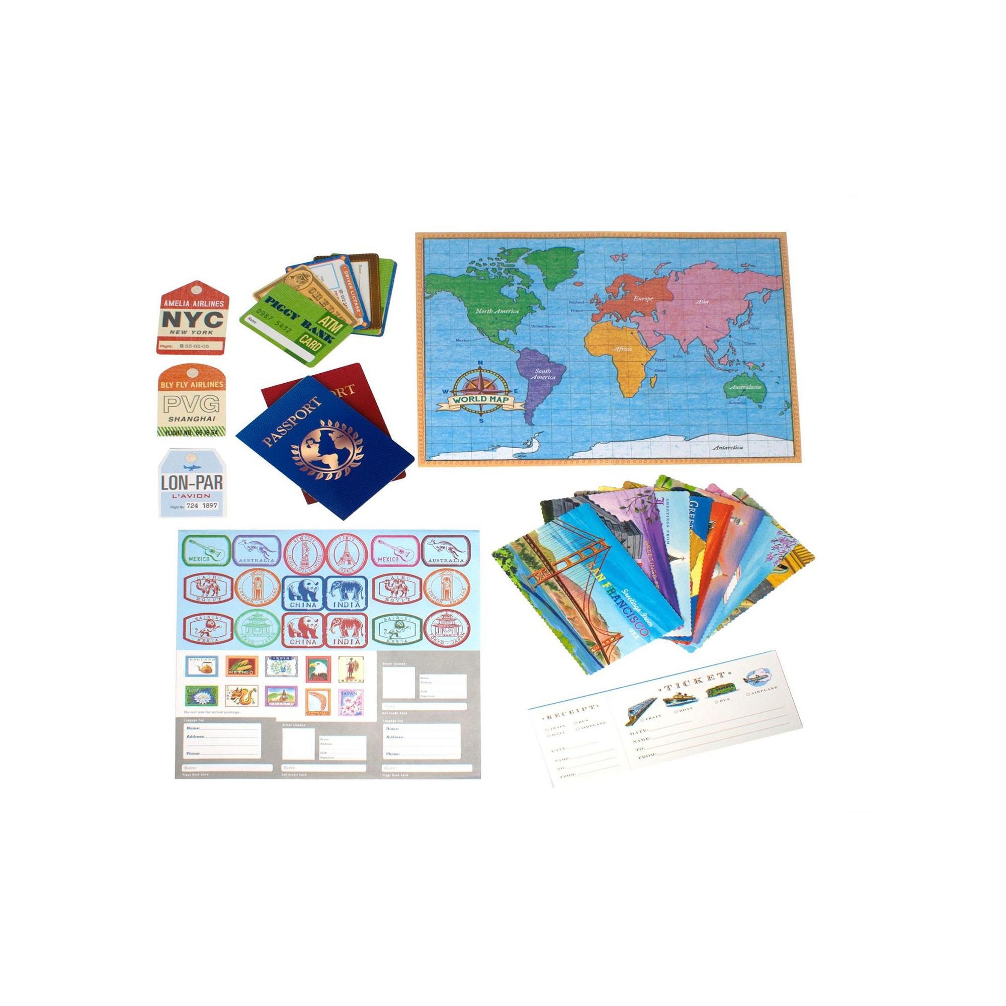 eeboo World Traveler Pretend & Role Play Activity Set, Multi
