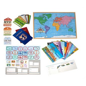 eeboo World Traveler Pretend & Role Play Activity Set
