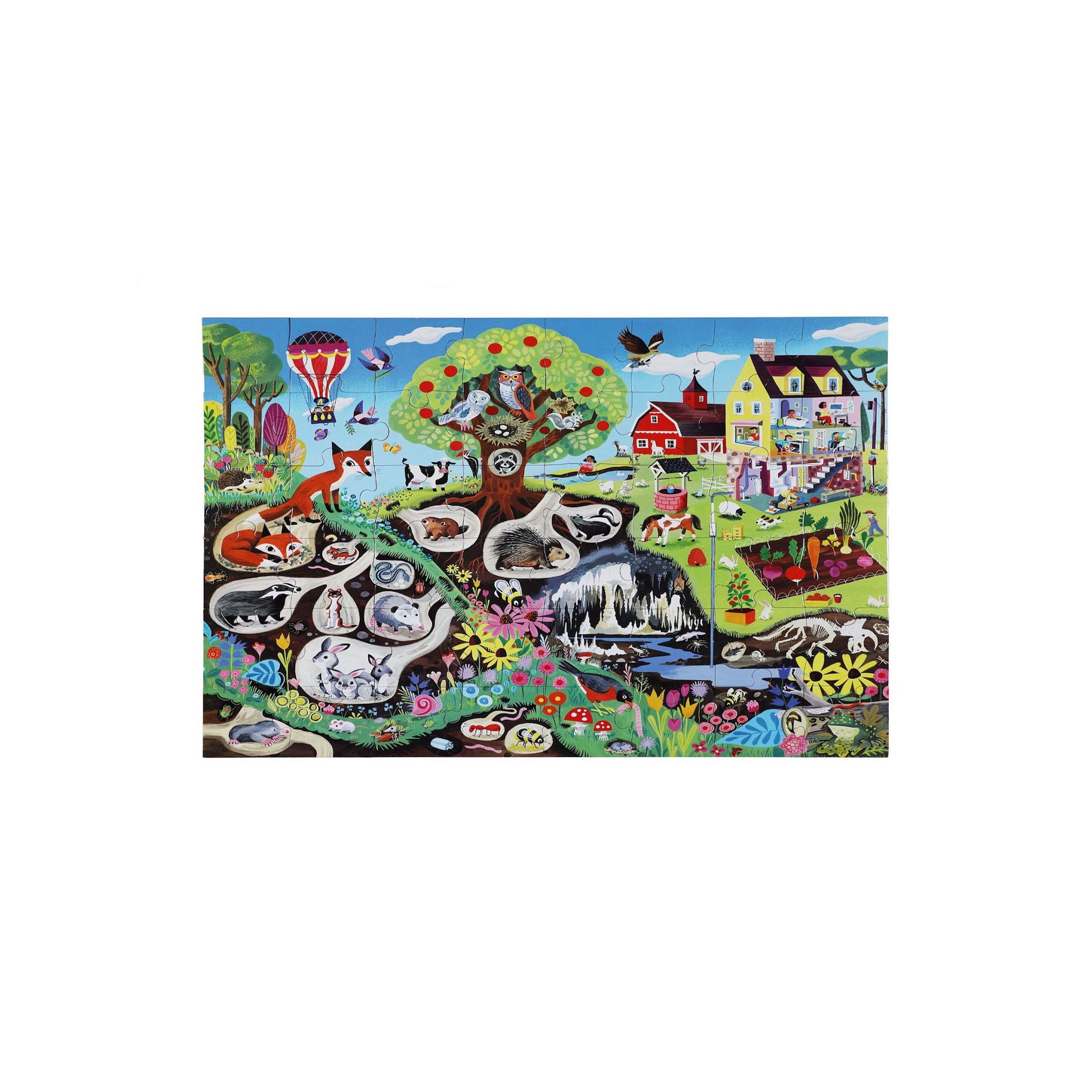 eeboo Within the Country 48 Piece Giant Floor Jigsaw Puzzle, Multi
